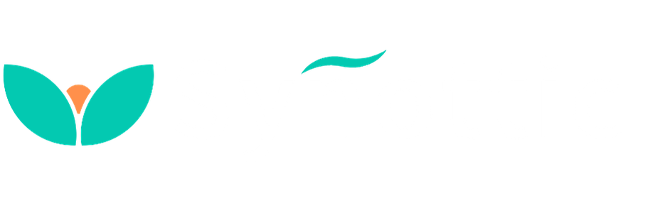 Compact Synottic logo lockup in white, for small sizes on dark backgrounds.